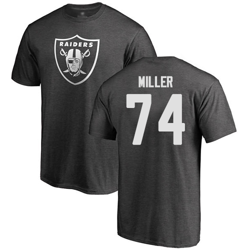 Men Oakland Raiders Ash Kolton Miller One Color NFL Football #74 T Shirt